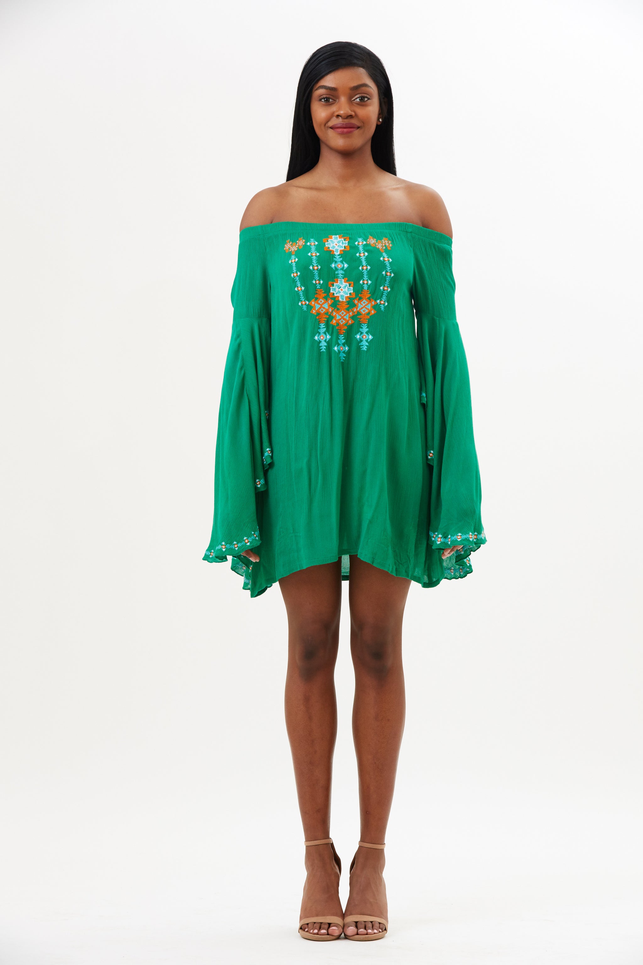 ワンピース Cutwork Embroidery Angel Sleeve Dress 20190503_Amita_Naithani_0626_4